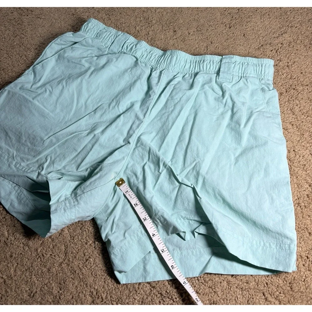 Columbia PFG Shorts Women Medium Bright Light Blue Mid Rise Fishing Hiking - Picture 6 of 9